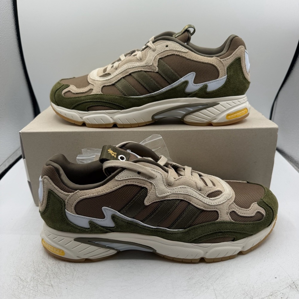 Adidas Consortium St Alfred Temper Run Shoes Mens 12 White/Brown Sneakers BD8043
